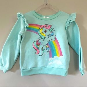 G1 Vintage Style MLP My Little Pony Fleece Flutter Pullover Sweatshirt 4T